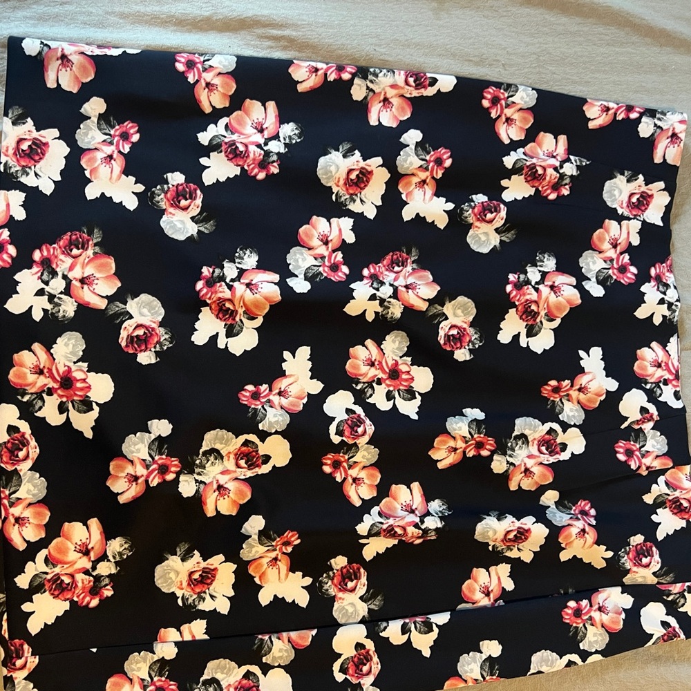 Lane Bryant Floral Pencil Skirt - Navy Blue and Pink